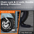 Titanker Heavy Duty Motorcycle Chain Lock with 2 Keys, 14mm Thick U Lock for Bicycles