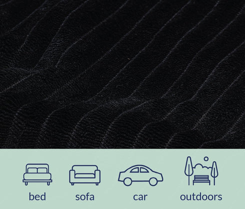 Premium Soft Dog/Cat Waterproof Blanket, Washable Reversible Sherpa Fleece, Small, Medium, Large (Black Small Striped