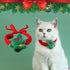 Pet Christmas Handmade Bow Tie - 2pcs Cats and Dogs Xmas Scarf Collar Bow Ties, Adjustable Pet Towel Bibs for Christmas