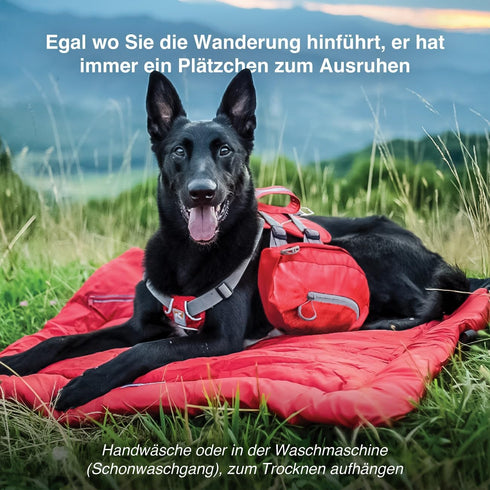 Kurgo Waterproof Dog Bed, Portable Outdoor Bed Roll for Pets, Travel Dog Bed for Hiking, Camping, Chili Red, Medium