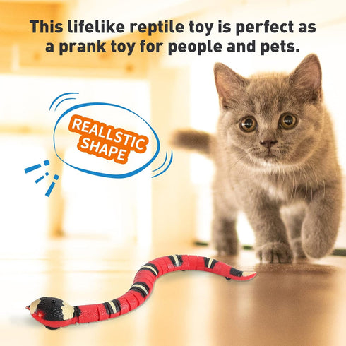 FauKait Cat Toys Snake Interactive,Kitten Toys,Realistic Smart Sensing Snake Toy,USB Rechargeable,Automatically Sense
