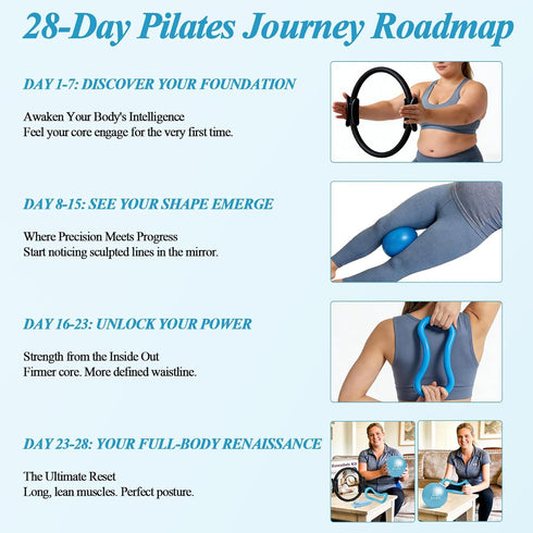 IyenFit Set 5 14 inch Sets Pilates Ring and Small Ball for Women with Resistance Bands, Magic Circle Home Workout