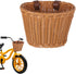 Kid's Bike Basket Front, Bicycle Hanging Basket with Adjustable PU Belts, Weatherproof Rattan Storage