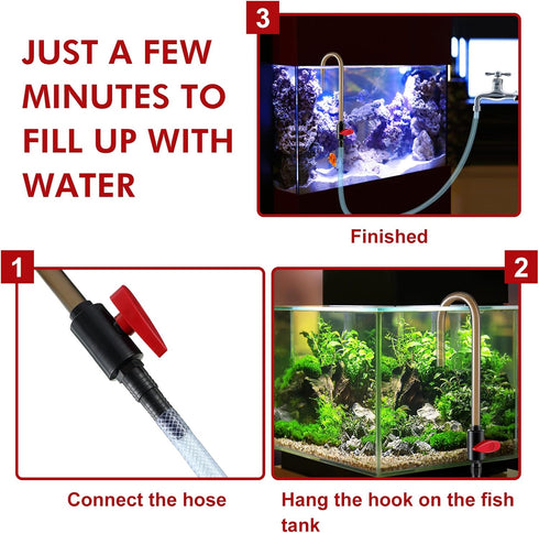 Dreyoo Aquarium Fish Tank Hook Water Changer - Efficiently Fills Your Water, Aquarium Vacuum Filler for Fish Tank