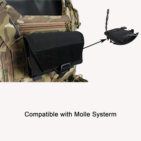Tactical Vest Phone Holder, Molle Cell Phone Pouch, Small Cell Phone Holder for Chest Rig, Universal Screen Size