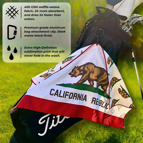 Pin Hunters Las Vegas Golf Towel - Premium Microfiber Waffle Towel with Clip, Unique Gift for Golf Lovers