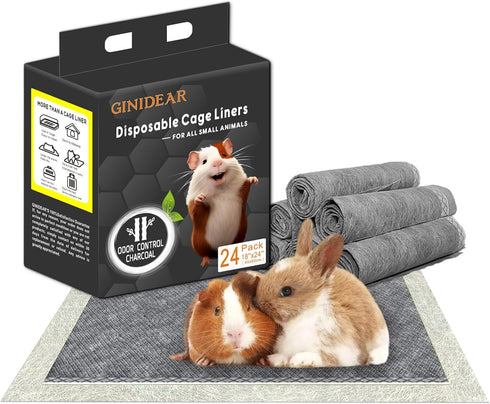 GINIDEAR Guinea Pig Bedding, Disposable Guinea Pig Cage Liners, Charcoal Odor Controlling Absorbent