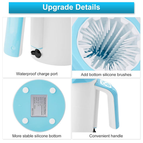 Rechargeable Automatic Dog Paw Cleaner, 2 in 1 Portable Pet Paw Washer Cup with Soft Silicone Brush