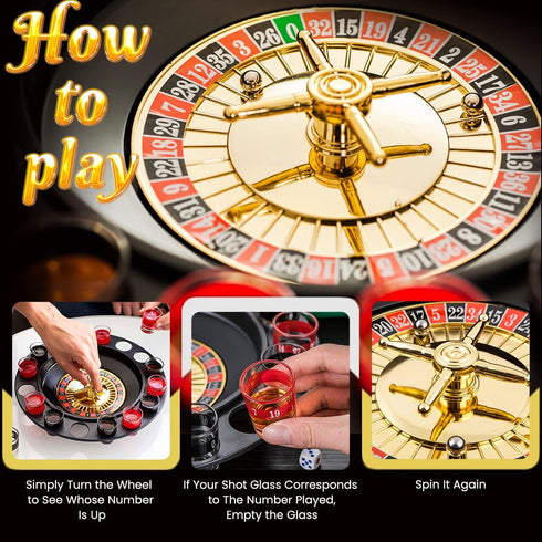 Bo-Toys Set (2 16 Drinking Game Glass Roulette - Drinking Game Balls and Glasses) Casino Style Drinking Game