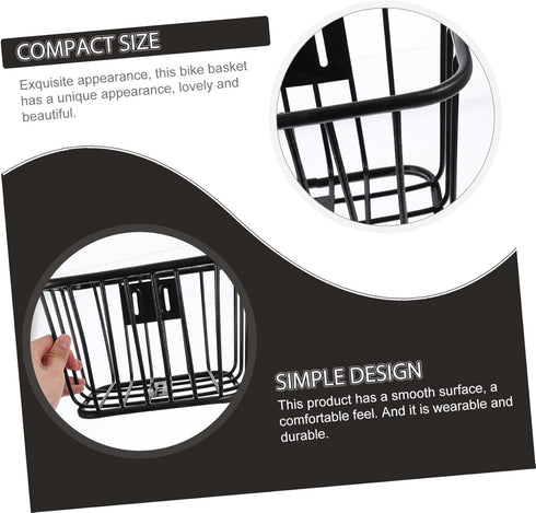 Sosoport Bicycle Iron Basket Cruiser Bike Bicycle Iron Bike Basket Rear Bike Basket Metal Bike Basket Bike Container Front Bicycles Basket 25X18X15cm by Sosoport