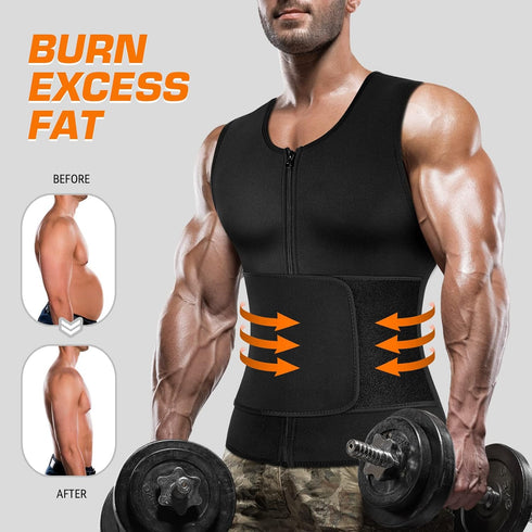 Men's Sauna Suit Shirt - Compression Vest for Gym & Exercise