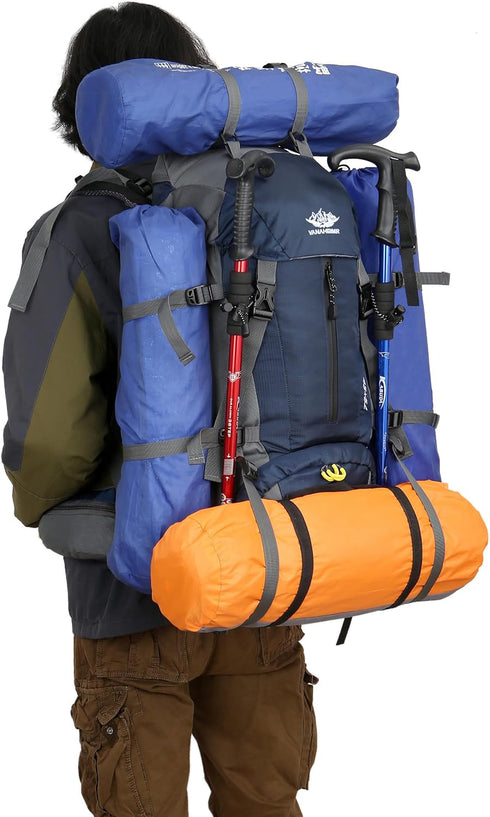 WoneNice Waterproof Hiking Backpack 50L(45+5) - Outdoor Sport Daypack with Rain Cover