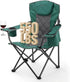 ARROWHEAD OUTDOOR Portable Deluxe Folding Camp Quad Chair w/Headrest, Glass & Cup