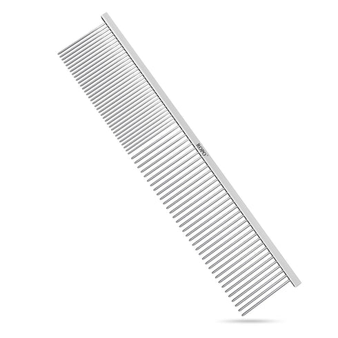 ROPO Dog Comb Tool for Removing Matted Fur, Pet Dematting Comb with Rounded Teeth and Non-Slip Grip Handle
