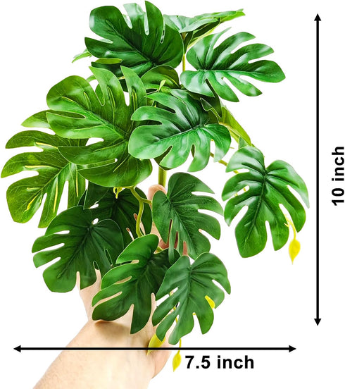 2Pack Woyrise Reptile Plants for Terrarium, Artificial Hanging Plants with Suction Cups, Amphibian Tank Habitat Decor