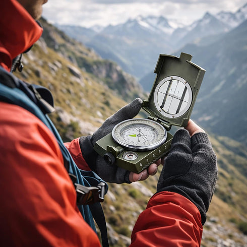 YKFLEXT Military Lensatic Compass, Hiking Compass for Survival Water-Resistant Outdoor Hiking Survival Direction Finder