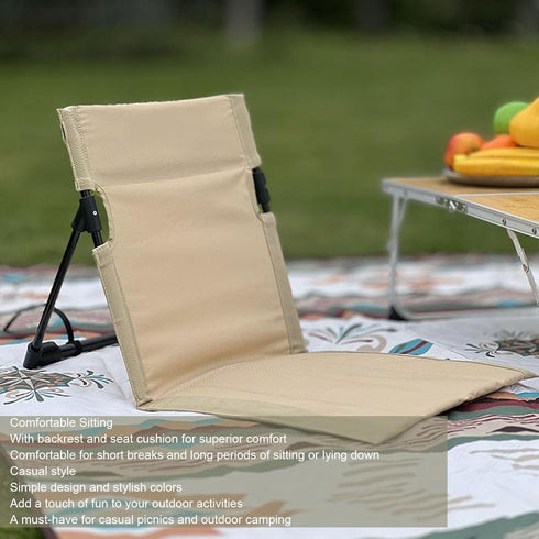 Nurnesy Camping Backrest Cushion, Camping Folding Chair Cushion Backrest Casual Stylish Aluminium Alloy Folding Beach