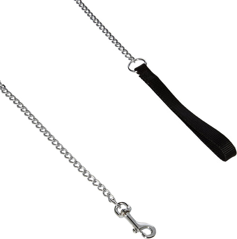 583-BK Lead Medium Duty Chain with Nylon Handle, Black, 4'/2.5mm