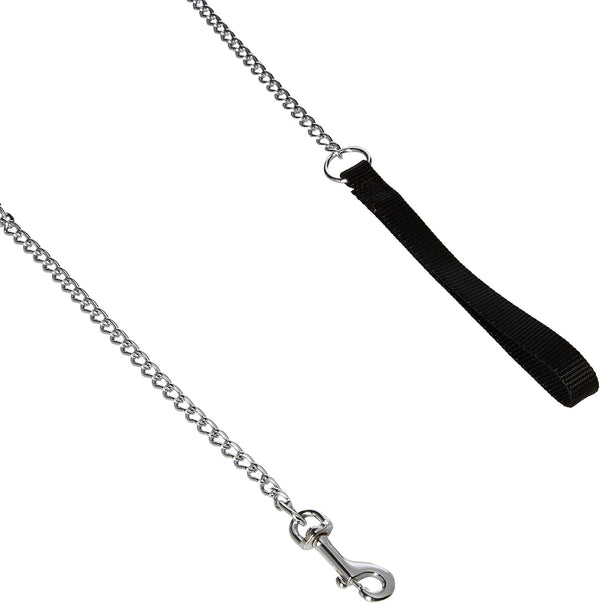 583-BK Lead Medium Duty Chain with Nylon Handle, Black, 4'/2.5mm