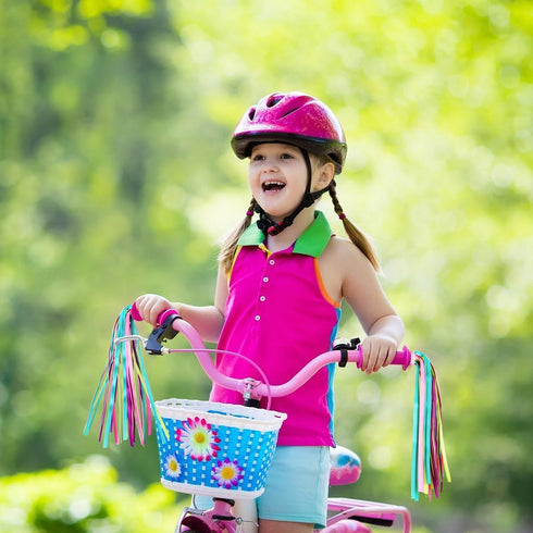 1Pair Bike Handlebar Streamers, Colorful Bike Tassels Handlebar Rainbow Streamers for Girls Boys, Bicycle Baby Carrier