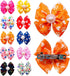 PET SHOW Bowknot Dog Hair Bows with French Barrette Clips - Pack of 10 Grooming Accessories for Yorkie, Teddy, Puppies