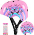 Kids Bike Helmet Skateboard Helmet for 8-14 Years, Adjustable Butterfly Scooter Helmets