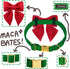Maca Bates Christmas Dog Collar with Bow Tie - Adjustable Breakaway Red Green Collars for Small Medium Large XL Dogs