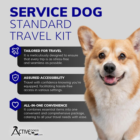 5 1 30 2024 Pack ActiveDogs Service Dog Travel Kit Standard - Service Dog Door Placards, Medical Alert Information Card