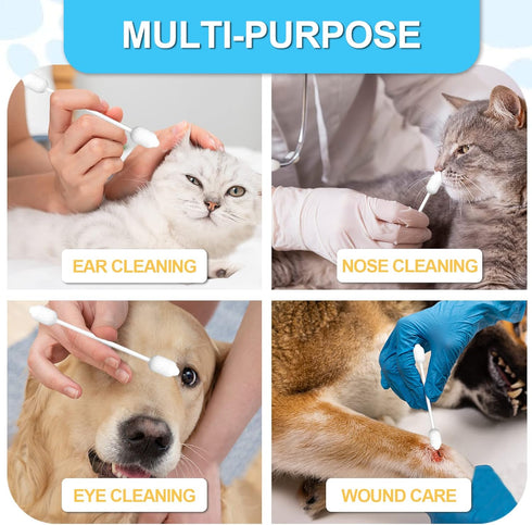 Dog Ear Cleaner, Gourd-shaped Swabs for Safe Ear Canal Cleaning, Designed for Dogs and Cats - Large