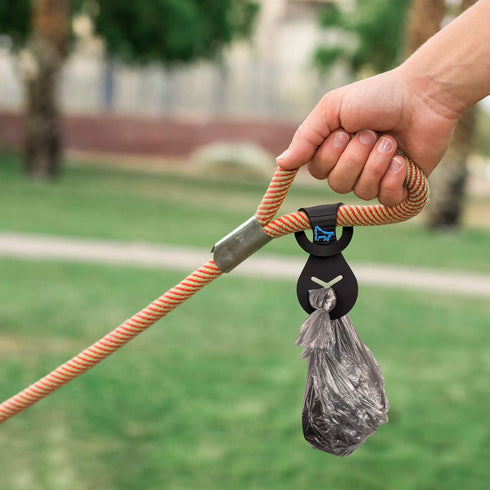 2 PuppyDoggy Dog Poop Bag Holder for Leash Waste Bag Carrier Dog Poop Bag Dispenser for Walking Running Bicycle