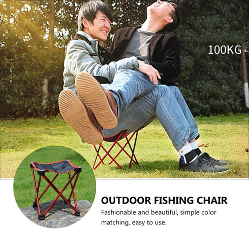 GALPADA Portable Folding Stool Multipurpose Large Outdoor Camping Chair Foldable Fishing Stool Non-Slip Lightweight