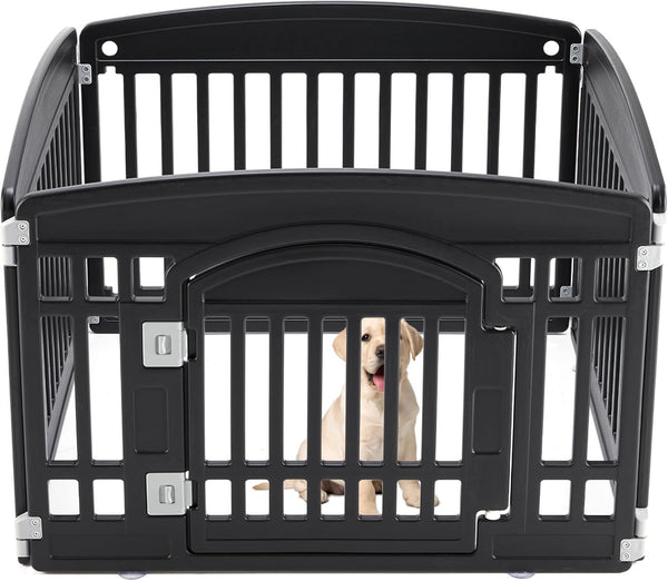 Sweetcrispy Plastic Dog Playpen, 4 Panel 24" Expandable & Durable Pet Fence