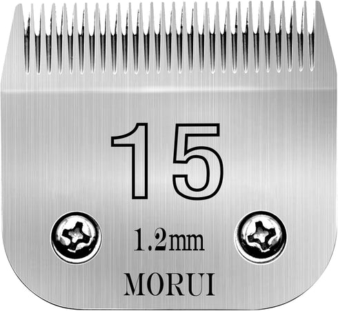 15 Cut Length 3/64"(1.2mm) Detachable Pet Dog Clipper Blades, UltraEdge Series Compatible with Andis & Wahl
