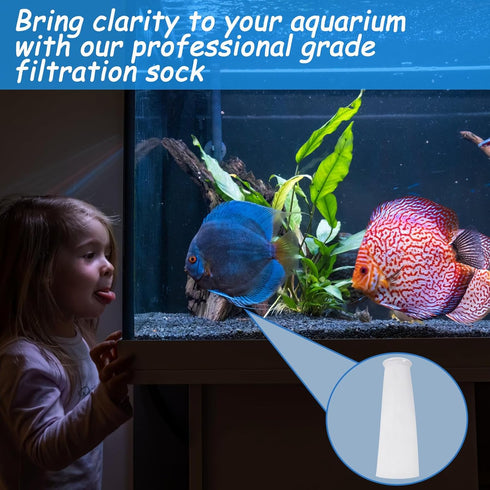 Oudain 16 Pack 4 Inch Ring Filter Socks, 200 µm Aquarium Filter Bags for Freshwater & Saltwater