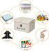 Geyecete Large Linen Fabric Storage Boxes, Foldable Bin Box Containers with Lid and Handles for Dog Apparel & Toys -