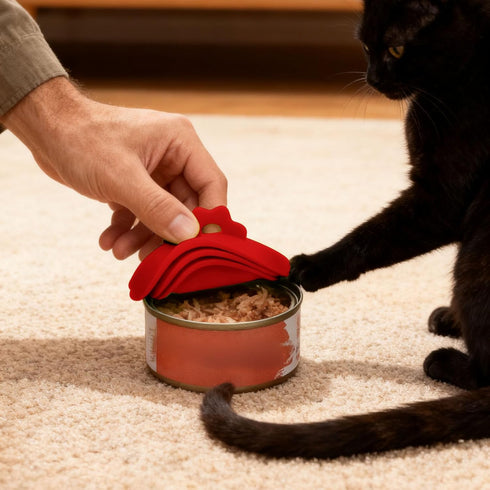 Generic Reusable Silicone Pet Food Can Lids with Measuring Spoon Airtight Seal for Cat and Dog Food Cans Keep Wet Food