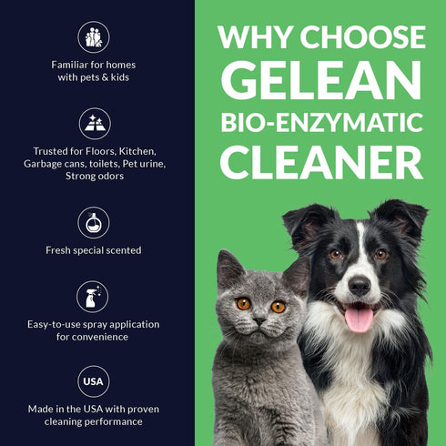 128oz Strong Stain & Odor Eliminator - Cats & Dog Enzymatic Urine Destroyer -MADE IN USA- Fresh Scent Multi-Purpose Pet