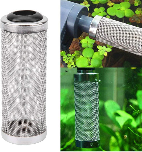 Aquarium Filter Cover, Stainless Steel Intake Strainer, Fish Shrimp Mesh Guard for 12mm Aquarium Intake Filter