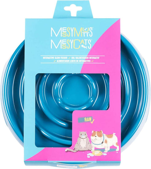 Messy Mutts Interactive Slow Feeder | Puzzle Slow Feeder Dog or Cat Bowl | Enrichment Food Dish to Slow Eating, 1.75