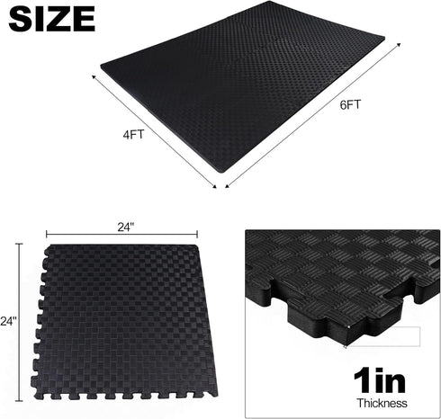 MMA, Elevon Puzzle Exercise Gym Flooring Mat, EVA Interlocking Foam Tiles Workout Mat for Home Gym, Fitness Equipment