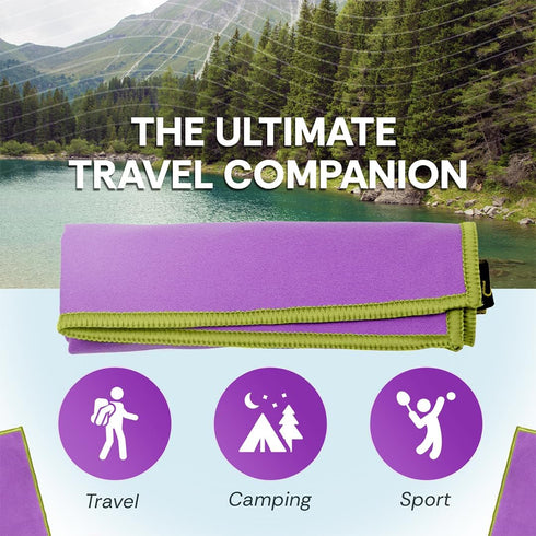 25x32 cm, Backpacking, Elite Trail Magic Ultra-Lightweight Small Quick Dry Microfiber Travel Hand Towel with Hang Loop