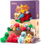 CHIWAVA 60PCS Furry Cat Toy Mice Rattle, Small Mouse Kitten Interactive Play Assorted Colors