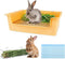 Dmnnlp Stainless Steel Gird Rabbit Litter Box, Bunny Litter Pan with Hay Feeder