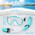 Kids Snorkel Set, Dry Top Anti-Fog Panoramic View Mask, Snorkeling Gear with Carry Bag for Youth Boys and Girls