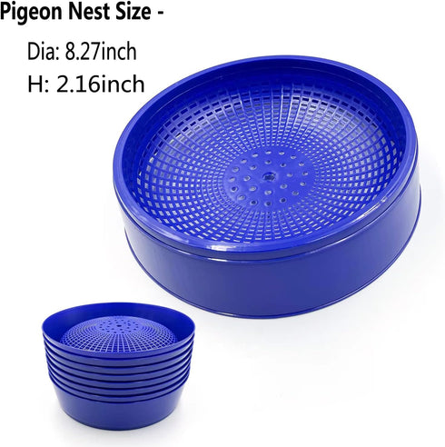 6PCS Pigeon Nest Bowl, Plastic Bird Nest with Coconut Palm Mat for Racing Pigeons, Doves, and Small Birds