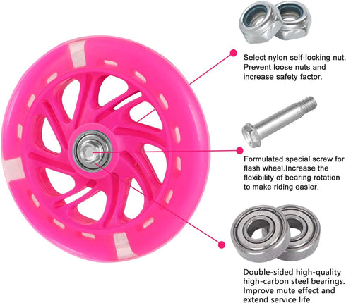 WIOSEIOC Bike Training Wheels, Thicken Stronger Flash Mute Wheel, Adjustable Stabilizer for 12/14/16/18/20 Inch Bikes