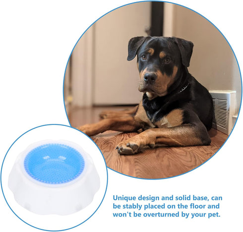 LUOZZY Pet Cooler Bowl for Dogs, Kitten Bowl, Frosty Water Bowl for House Summer Drinking (Blue)