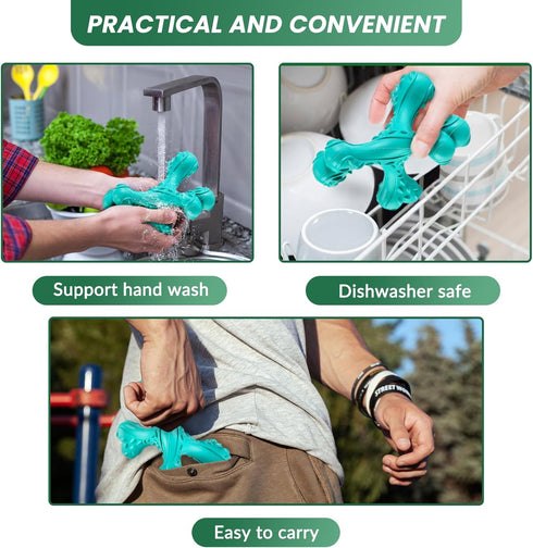 Dog Chew Toys for Aggressive Chewers, Indestructible Bones Toy, Durable Natural Rubber Cleaning Toothbrush Toys