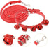 Balacoo Pet Collar and Leash Combo Jingle Bell Dog Collar Pulling Leash Rope Strap for Daily Use Outdoor Supplies Christmas Pet