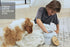 White Pet Snack Container with Easy to Open Bamboo Lid, 70 oz Dog and Cat Treat Container